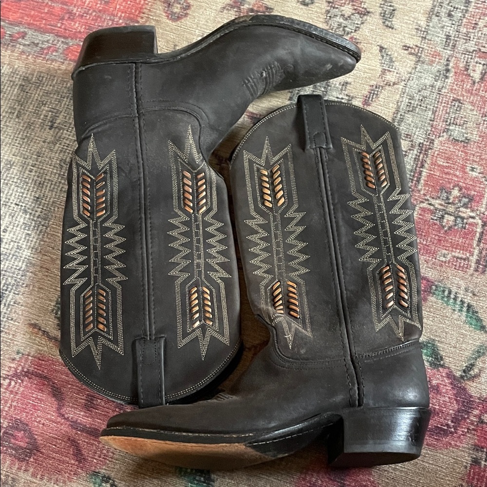 Dan Post Black and Brown Heeled Boots